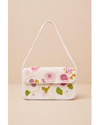 Lulus - Laurencia Beaded Floral Shoulder Bag - Lyst