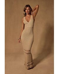 Lulus - Nella Crochet V-Neck Maxi Swim Cover-Up - Lyst