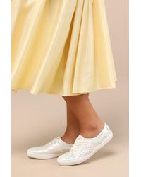 Keds - Champion Iridescent Canvas Floral Lace-Up Sneakers - Lyst