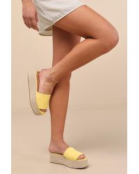 Lulus - O'Ahu 2 Butter Espadrille Platforms - Lyst