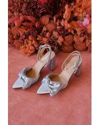 Lulus - Suttonn Satin Bow Ankle Strap Pointed-Toe Pumps - Lyst