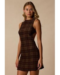 Lulus - Kimber Multi Plaid Cutout Mini Dress - Lyst