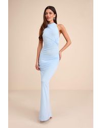 Lulus - Frona Mesh Backless Maxi Dress - Lyst