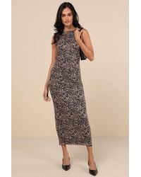 4th & Reckless - Derry Leopard Print Mesh Maxi Dress - Lyst