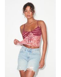 Lulus - Taisiya And Ruffled Mesh Cami Top - Lyst
