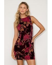 Lulus - Taslin Floral Burnout Velvet Sleeveless Mini Dress - Lyst