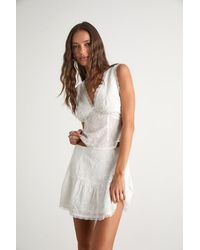 Lulus - Dessie Embroidered Tie-Back Tank Top - Lyst