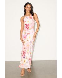 Lulus - Sidney Blush Multi Floral Halter Maxi Dress - Lyst