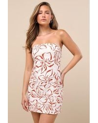 Billabong - Bright Bloom Floral Strapless Mini Dress - Lyst