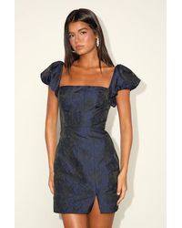 Lulus - Momentous Cuteness Jacquard Off-The-Shoulder Mini Dress - Lyst