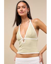 Lulus - Rozemond Light Textured Knit Starfish Halter Top - Lyst