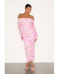 Lulus - Amorette Floral Mesh Off-The-Shoulder Maxi Dress - Lyst