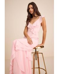 Lulus - Charming Event Asymmetrical Ruffled Maxi Dress - Lyst
