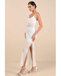 Lulus - Malone Sheer Sequin Embroidered Maxi Dress - Lyst