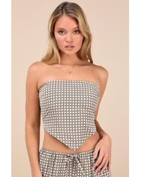 Lulus - Carefree Agenda Geometric Print Handkerchief Top - Lyst