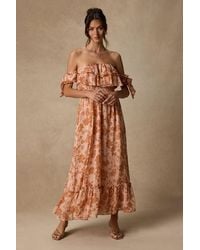 Lulus - Love And Blooms Blush Floral Print Off-The-Shoulder Dress - Lyst