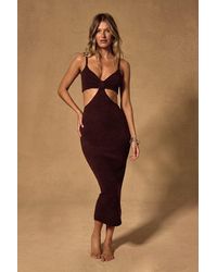 Lulus - The Way I Feel Dark Cutout Midi Sweater Dress - Lyst