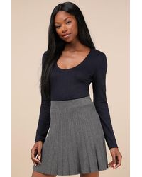 Lulus - Simple Adoration Pointelle Scoop Neck Long Sleeve Top - Lyst