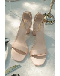 Lulus - Arylee Satin Ankle Strap Heels - Lyst