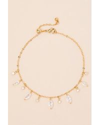 Lulus - Gladys Rhinestone Charm Bracelet - Lyst