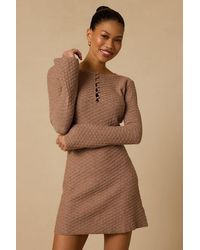Lulus - Wesley Button-Front Sweater Dress - Lyst