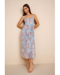 Lulus - Alondra Multi Floral Pleated Midi Dress - Lyst