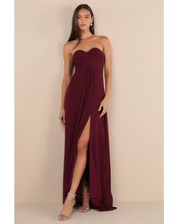 Lulus - Splendid Aura Chiffon Pleated Strapless Maxi Dress - Lyst