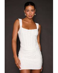 Lulus - Celeste Floral Burnout Bustier Mini Dress - Lyst