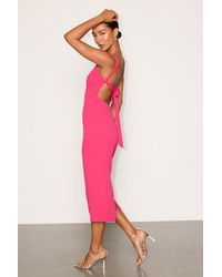 Lulus - Samina Ponte Knit Tie-Back Midi Dress - Lyst