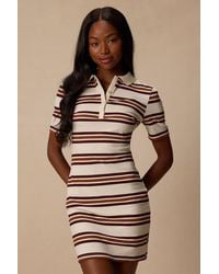 Lulus - Finette Cream Striped Collared Mini Dress - Lyst
