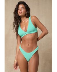 Rhythm - Isla Aqua Ribbed Tall Tri Bikini Top - Lyst