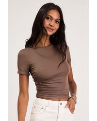 Lulus - Saige Jersey Knit Short Sleeve Tee - Lyst