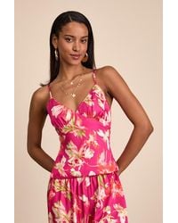 Lulus - Zelimah Floral Satin Cami Top - Lyst
