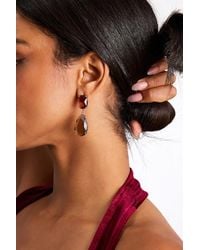 Lulus - Hollyn Rust And Rhinestone Drop Earrings - Lyst