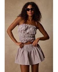 Daisy Street - Honeysuckle Striped Smocked Mini Skirt - Lyst