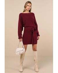 Lulus - Modern Comfort Dolman Sleeve Mini Sweater Dress - Lyst