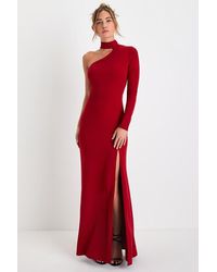 Lulus - Keep It Interesting Cutout One-Shoulder Maxi Dress - Lyst