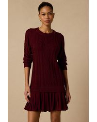 Lulus - Alvie Cable Knit Drop Waist Sweater Dress - Lyst