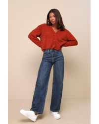 Jbd. - Trendiest Choice Dark Wash High-Rise Wide-Leg Jeans - Lyst