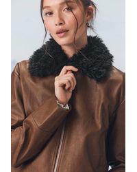 Lulus - Valencia Vegan Leather Faux Fur Jacket - Lyst