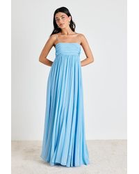 Lulus - Dansa Pleated Maxi Dress - Lyst