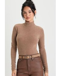 Lulus - Darling Inclination Pointelle Long Sleeve Bodysuit - Lyst