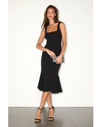 Lulus - Moment Maker Square Neck Trumpet Midi Dress - Lyst