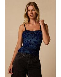 Lulus - Walton Floral Velvet Layered Cami Top - Lyst