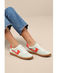Dolce Vita - Notice Pear Suede Leather Color Block Lace-Up Sneakers - Lyst
