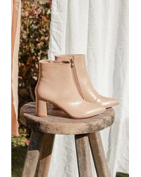 Lulus - Sarai Light Nude Pointed-Toe Ankle Booties - Lyst