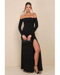 Lulus - Alluring Sophistication Off-The-Shoulder Maxi Dress - Lyst
