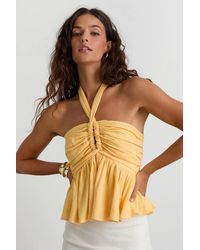 Lulus - Kadri Peplum Halter Top - Lyst