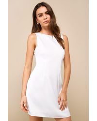 Lulus - Elevated Appearance Satin Open Back Mini Dress - Lyst
