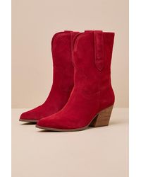 Seychelles - Line Dance Suede Leather Mid-Calf Western Boots - Lyst